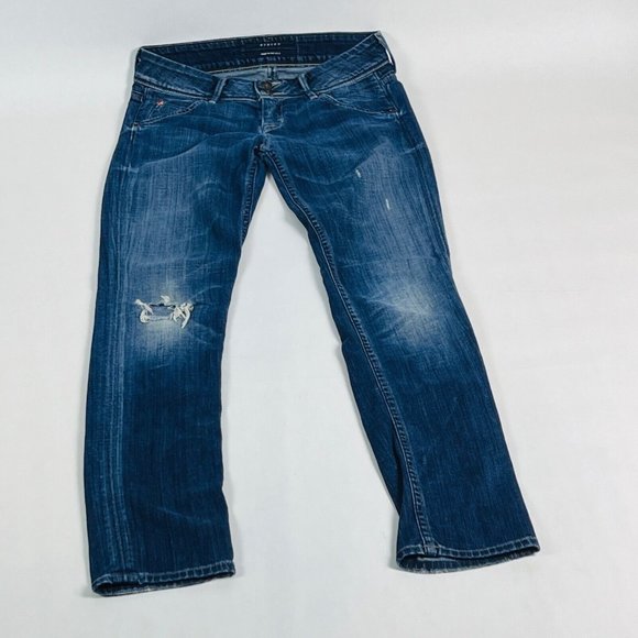 Hudson Womens Jeans 26 Blue Skinny Stretch Dark Wash Whiskers Flap Pockets - Picture 2 of 10